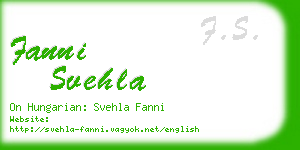 fanni svehla business card